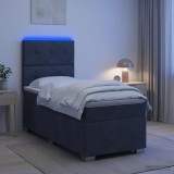 Cumpara ieftin Pat boxspring cu saltea Gri inchis 80 x 200 cm Catifea