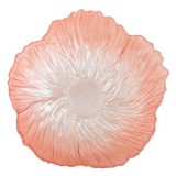 Platou Decorativ din Sticla, Forma de Floare, Roz si Alb, 20x20x4.5 cm, CMCLASS