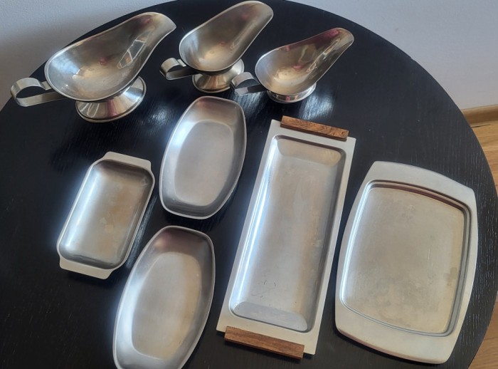 Lot, Set sosiere, platouri de inox pentru sosuri, ustensile bucatarie profi