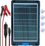 Incarcator solar auto Techstar 12W Waterproof, pentru baterii 12V, panou portabil cu cleme crocodil, mufa bricheta si protectii inteligente supraincar