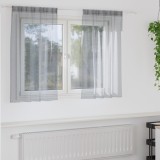 vidaXL Perdele cu perdele 2 pcs Gri &icirc;nchis 140 x 140 cm Poliester