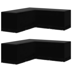 vidaXL Huse mobilier grădină, 2 buc., &icirc;n L, 12 ocheți, 250x250x90 cm