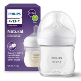 Biberon cu debit lent pentru 0 - 3 luni Natural Response SCY900/01, 125ml, Philips Avent