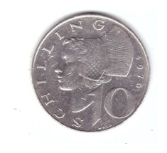 Moneda Austria 10 schilling 1976, stare buna, curata