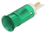 Lampă de control LED verde plată &Oslash;12mm, 12V DC, APEM