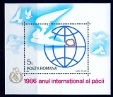 RO 1986 LP 1164 ,&quot;Anul Pacii&quot; , colita 228 , MNH, Nestampilat