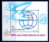 RO 1986 LP 1164 ,&quot;Anul Pacii&quot; , colita 228 , MNH, Nestampilat