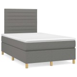 vidaXL Pat box spring cu saltea, gri &icirc;nchis, 120x190 cm, textil 3269938