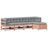 Set mobilier de gradina cu perne, 5 piese, lemn masiv douglas