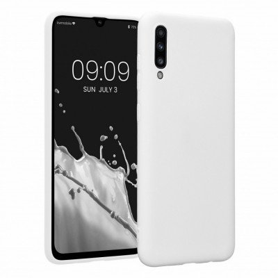 Husa Kwmobile pentru Samsung Galaxy A70, Silicon, Alb, 48427.48 foto