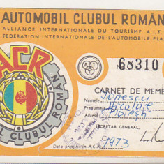 bnk div ACR - Carnet de membru - 1973 - 1976