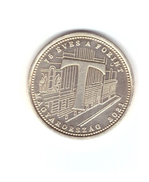 Moneda Ungaria 5 forint/forinti 2021 75 de ani forint - litera T, stare foarte buna