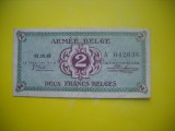 HOPCT BELGIA 2 FRANCS /FRANCI 1946 ARMATA BELGIANA-BANCNOTA MILITARA-RARA