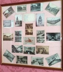 Vederi, cărți postale cu orașul Satu Mare, 3 panouri &amp;icirc;n ramă sub sticlă din 1900 foto