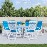 VidaXL Perne de scaun cu spătar &icirc;nalt, 6 buc, bleu, țesătură Oxford