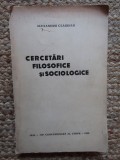 Alexandru Claudian - Cercetari Filosofice si Sociologice CU DEDICATIE SI AUTOGRAF