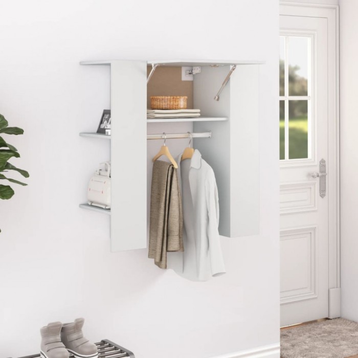 vidaXL Dulap de hol, alb, 97,5x37x99 cm, lemn prelucrat