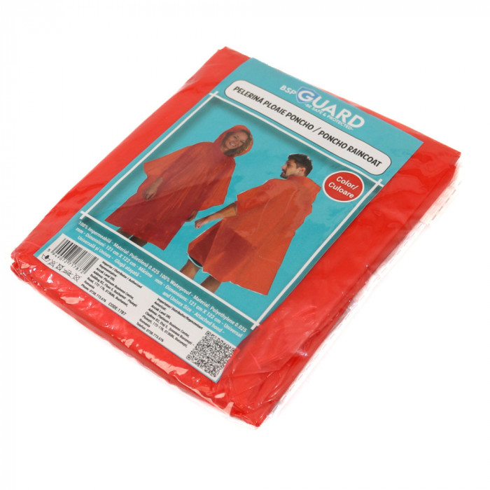 Pelerina de Ploaie - Model Poncho - Rosu - BSP Guard ComfortTravel Luggage