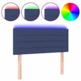 Cumpara ieftin Tablie de pat cu LED, albastru, 80x5x78/88 cm, textil