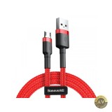 Cablu Date si Incarcare USB-A - microUSB Baseus Cafule 18W 1m Rosu CAMKLF-B09