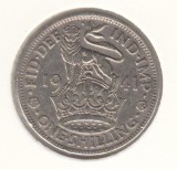 MAREA BRITANIE ANGLIA - 1 SHILLING 1941 , Ag500, LM1.44, Europa