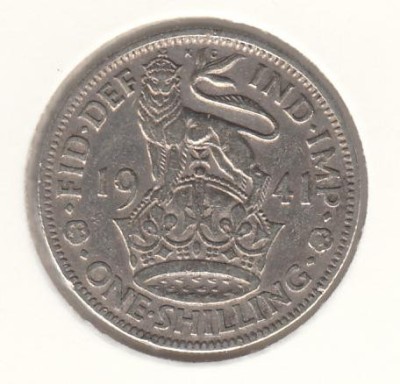 MAREA BRITANIE ANGLIA - 1 SHILLING 1941 , Ag500, LM1.44 foto