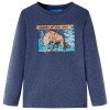 Tricou copii cu m&acirc;neci lungi, albastru &icirc;nchis melanj 116, vidaXL