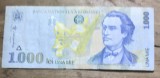 BNKRO05 Bancnota veche 1000 lei 1998 Mihai Eminescu hirtie Romania una mie lei circulata bani vechi colectie numismatica