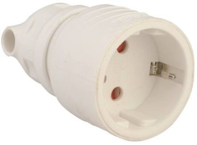 Cupla Schuko mama cu inel de prindere iesire laterala alba 16A 3500W Well foto