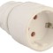 Cupla Schuko mama cu inel de prindere iesire laterala alba 16A 3500W Well