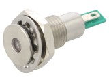 Comutator Anti-Vandalism BULGIN DX0506 Verde, Iluminare LED 24V, IP67, Otel Inoxidabil, Montaj Panou