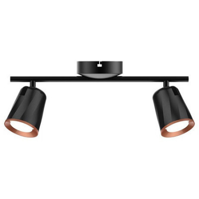 Lampa led montaj perete 2x6w 4000k alb neutru - negru foto