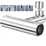 Cumpara ieftin Aerator pentru robinet, 4 moduri de dispersie a apei, rotire 360 grade, brat rotativ, 13x12.5cm, argintiu