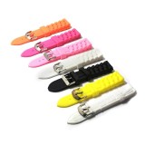 Cumpara ieftin Lot 7 Curele Ceas 20mm Silicon: Negru, Alb, Galben, Orange, Roz, Magenta - Catarama Argintie, Textura Mata