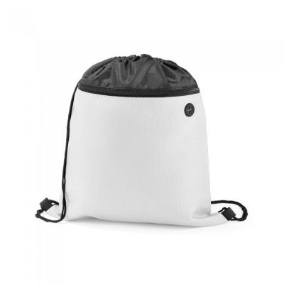 Rucsac, model dublu, 2 compartimente, fermoar, iesire pentru casti, alb, 350 x 400 mm foto