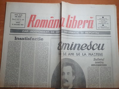 romania libera 16 ianuarie 1990-140 ani de la nasterea lui eminescu,paul n.mizil foto