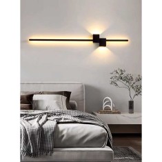 Aplica LED 80cm Bar Minimalist Negru Moderna 28W, lumina calda/neutra/rece