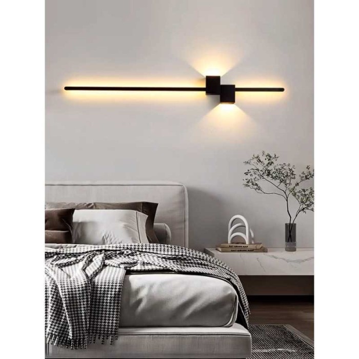 Aplica LED 80cm Bar Minimalist Negru Moderna 28W, lumina calda/neutra/rece