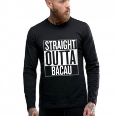 Bluza barbati neagra - Straight Outta Bacau - 2XL
