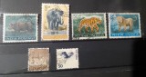 India &ndash; Fauna sălbatică, lot 6 timbre cu animale (Rinocer, Elefant, Tigru, Leu, Cerb și Pasăre) - A40