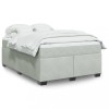 Gossi pat box spring cu saltea, gri deschis, 140x200 cm, catifea