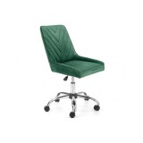 Scaun birou copii HM Rico, ergonomic, stofa tip catifea, cadru polipropilena, pivotant, inaltime reglabila, 100 kg, verde