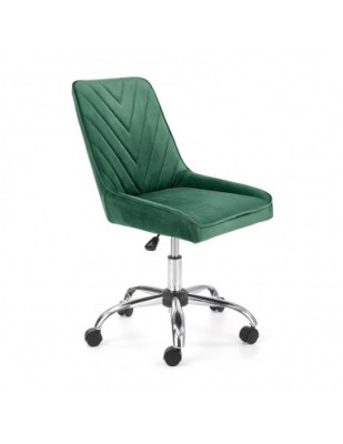 Scaun birou copii HM Rico, ergonomic, stofa tip catifea, cadru polipropilena, pivotant, inaltime reglabila, 100 kg, verde foto