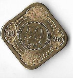 Moneda 50 cents 1990 - Antilele Olandeze, America Centrala si de Sud, Cupru-Nichel