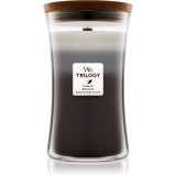 Woodwick Trilogy Warm Woods lum&acirc;nare parfumată cu fitil din lemn 609,5 g