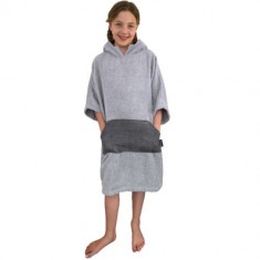 Poncho de baie pentru copii Homelevel, 6-9 ani, Gri, Bumbac organic, 54880.70.42 foto