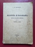 Mihai Eminescu Bucovina si Bsasarabia , studiu istorico - politic, prezentat de profesor I. Cretu 1941