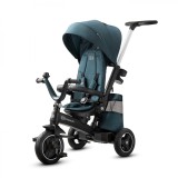 Tricicleta Kinderkraft Easytwist Midnight Green 5 in 1, Roti PU, Scaun Rotativ 360&deg;, Copertina Impermeabila UPF 50+, Aliaj Magneziu
