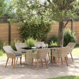 Set dining pentru exterior 7 pcs Gri deschis 190 x 80 x 74 cm