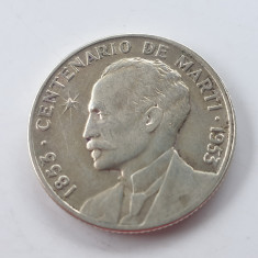 Cuba 25 centavos 1953 argint 900 Centenario de Marti